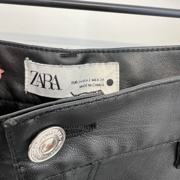 Zara Faux Leather Vintage Inspired Western High Rise Pants - Picture 5 of 8